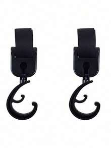1/2/3 Optional 360-Degree Rotating Stroller Hook, Stroller External Hook, Multi-Function Hook, Crib Hook - Black - View 5