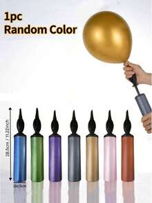 Balloon Air Pump, Portable Reusable Handheld Air Blower, Manual Balloon Inflator Pump, Suitable For Birthday Party, Festival, Wedding, Balloon (Random Color) HandPush Color Air Pump, Party Decoration Celebration Event Planning Prop For All Event Set - multicolor - View 8