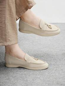 CUCCOO BIZCHIC Women's Comfortable Apricot Color Flat Loafers, Fashion For Christmas Spring Shoes - Apricot - View 4