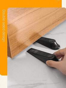 5/2 Pieces Plastic Door Stopper, Wind Blocker, Door Bumper, Door Fixing Tool, No Drilling Required - Black - View 4