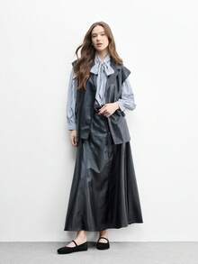 CUCCOO BIZCHIC 黑色麂皮女款瑪麗珍平底鞋，舒適通勤，適合戶外度假、購物、上班，日常百搭 - 黑色 - 查看 6