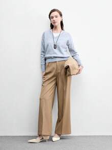 CUCCOO BIZCHIC 尖頭通勤杏色天鵝絨小貓跟女鞋 百搭日常上班高跟拖鞋 - 杏色絲絨 - 查看 6