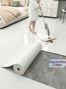 1Roll Glossy Floor Renovation Sticker Removable Peelable Vinyl Wear Resistant Waterproof Stain Proof Easy Clean Wall Sticker For Bathroom Kitchen Living Room Bedroom RV Home Decor - Floor Stickers - View 1