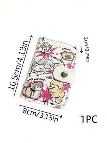 Joivida 1PC Mini Card Organizer, Lovely Credential Pouch With Multiple Slots Big Storage, Smooth PU Leather, Hand Drawn Animal Cartoon Print, Anti Demagnet Feature, Well-Liked Daily Essential, Ideal For Travel Study Work, Nice Festival Present - Multicolor - View 16