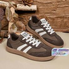 Casual Summer Women'S Sneakers With Soft Sole And Striped Pattern, New Spring 2025 Collection - 2615-1 Brown - View 1