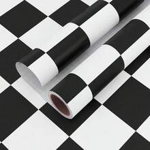 1pc Thick Brown Bathroom Floor Sticker, Self-Adhesive Anti-Slip Tile, Kitchen Floor Sticker, Self-Adhesive Waterproof Home Decor Floor Tile, Easy Installation - Black and White - View 14