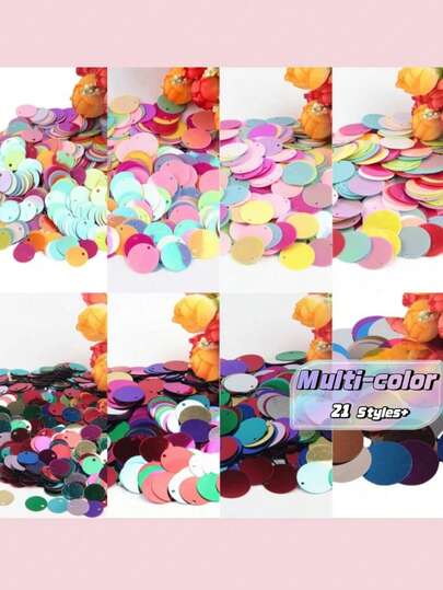 Lentejuelas grandes sueltas de 25mm y 20g, lentejuelas planas redondas con agujero, lentejuelas negras para costura, manualidades, fabricación de joyas, boda, ropa nupcial, bordado, aplique y embellecimiento
