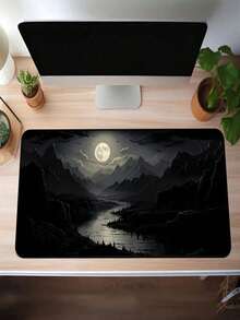 1pc Large Moonlight Cool Tone Mouse Pad, Non-Slip Gaming Office Desk Mat, Suitable For Laptop, Gaming Mouse Pad, Mini Computer Desktop Accessory, Office Desk Accessory, Office Supplies, Office Desk Accessory, Desktop Mouse Pad - multicolor - View 13