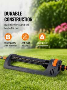 1Pc 19‑Hole Adjustable Lawn Sprinkler Head, Rotating Garden Watering System With Universal Connector, Durable Plastic Irrigation Sprayer For Garden & Yard Watering - A - View 8