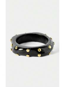 Noxbound A Fashionable Gothic Niche Popular Square Fine Glitter Transparent Beaded Gold Rivet Black Round Resin Bracelet For Mom/Lady/Girl/Mother,/Gothic/Fashi - Multicolor - View 7