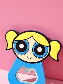 THE POWERPUFF GIRLS X SHEIN 1個趣味動物造型冰箱貼，冰箱裝飾，開瓶器，適合廚房使用 - Bubbles - 查看 5