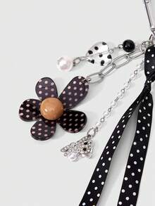 ROMWE 1 Set Of Fashionable Polka Dot Transparent Card Cover Printed Picture Plus Small Flower Spike Beaded Bag Accessory Buckle, Sweet And Cool, Spice Girl - Transparent card sleeve - View 2