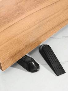 5/2 Pieces Plastic Door Stopper, Wind Blocker, Door Bumper, Door Fixing Tool, No Drilling Required - Black - View 3
