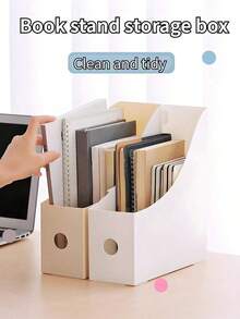1 Piece Desktop Storage Bookcase File Rack Frame Storage Box Bookcase Data Rack Stationery Rack Student Dormitory Desktop Stationery Book Storage Box One Piece Foldable Multifunctional Storage Box Back To School School Supplies - Multicolor - View 12