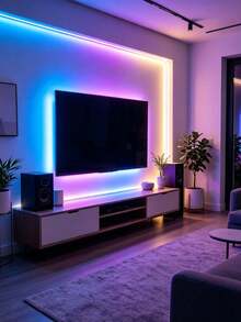 RGB LED Strip Light, Remote Control, Can Adjust Color And Brightness, The Length Can Be Cut, Very Easy To Install, Suitable For Home Interior Decoration, Festival Atmosphere Light, Party Atmosphere Light, Fun Light - Multicolor - View 9