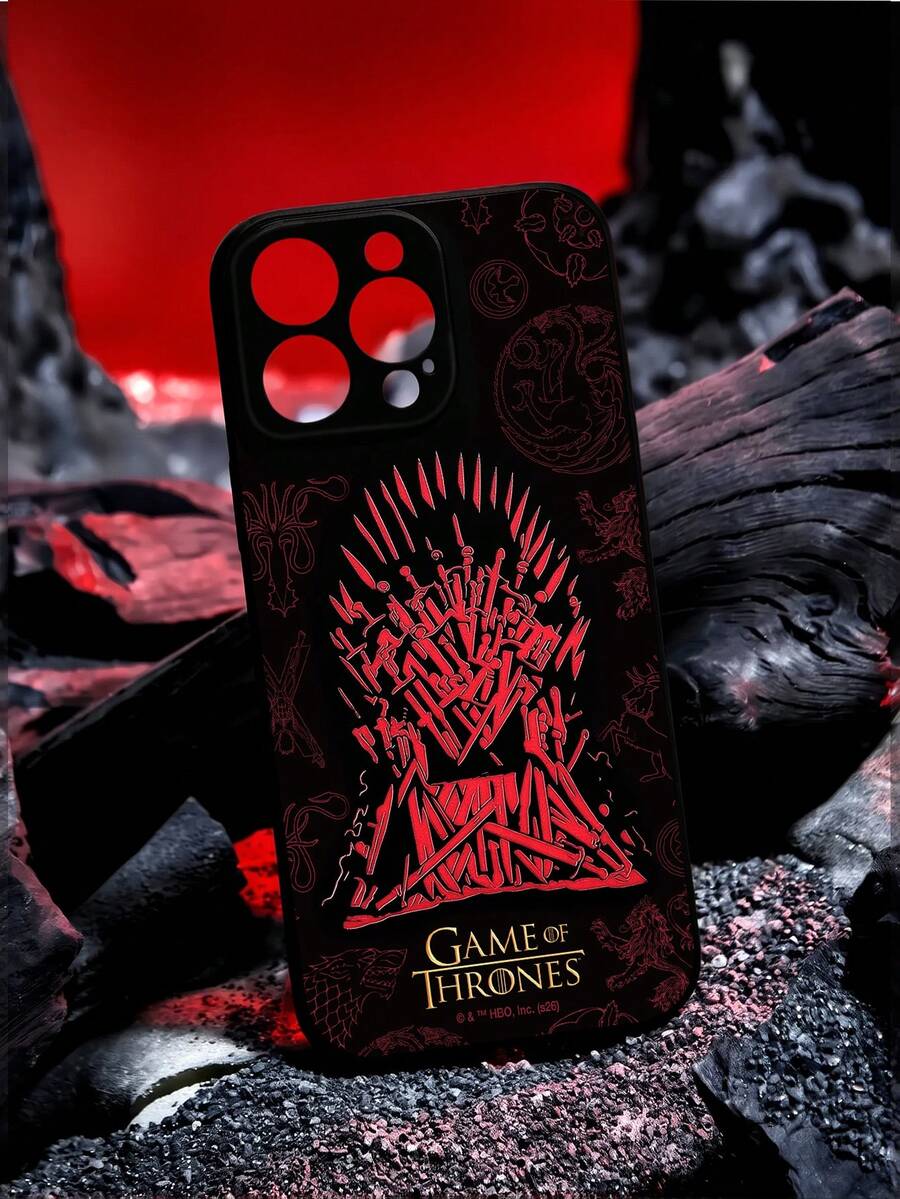 Game of Thrones X SHEIN Stylish Black Skin-Sensitive Mobile Phone Case, Anti-Drop Protective IPhone11-17 Mobile Phone Case. - Multicolor - View 1