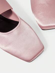 MOTF LADIES' NEW FASHIONABLE SATIN SQUARE TOE FLAT BALLET SHOES, PINK VERSATILE, ELEGANT AND ADVANCED - Pink - View 5
