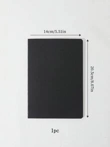 A5空白紙板黑色筆記本紙迷你極簡日記本，適用於學校用品、辦公寫作與素描，每本36張72頁，便攜式筆記本，適合學生與專業人士 - 黑色 - 查看 12