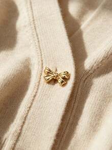 1 Pack 10 Pieces Sweet Three‑Dimensional Bow Metal Vintage Buttons Decorative Fasteners Fit For Women Sweaters Coats Suits Outerwear Hand‑Sewn Clothing Accessories - 10pcs - View 7