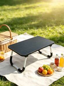 Portable Folding Bed Table Laptop Desk Reading Tray Dining Table With Cup Holder For Home Bedroom Dorm Use - Black - View 7