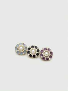 1 Pack 10 Pieces Chinese Style Oil‑Painted Flower Shaped Metal Buttons Versatile Decorative Fasteners For Suit Wool Coat Outerwear Diy Clothing Sewing Accessories - multicolor - View 6
