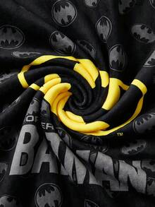 Batman X Joivida Bat Pattern Themed Polyester Bath Towel, Lightweight & Fade-Resistant, Fast-Drying Towel For Gym, Travel & Beach - Black - View 7