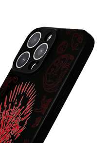 Game of Thrones X SHEIN Stylish Black Skin-Sensitive Mobile Phone Case, Anti-Drop Protective IPhone11-17 Mobile Phone Case. - Multicolor - View 4
