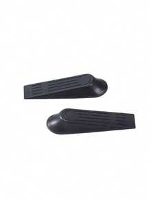 5/2 Pieces Plastic Door Stopper, Wind Blocker, Door Bumper, Door Fixing Tool, No Drilling Required - Black - View 5