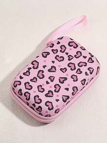 1pc Compact Shockproof Zipper Eva Durable Storage Pouch Lovely Heart Star Mushroom Print Earbud Cord Charger Organizer Bag For Outdoor Trip Daily Use Portable Travel Electronic Accessory Case - Multicolor - View 14