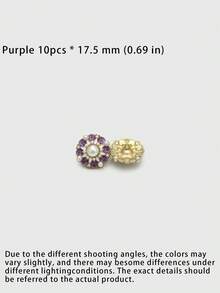 1 Pack 10 Pieces Chinese Style Oil‑Painted Flower Shaped Metal Buttons Versatile Decorative Fasteners For Suit Wool Coat Outerwear Diy Clothing Sewing Accessories - multicolor - View 16