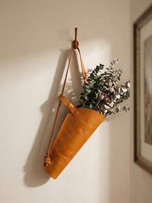 Cirelle 1Pc Adjustable Strap Leather Flower Storage Bag, Artificial Leather, Solid Tone Appearance, Bouquet Fixing And Handheld Carry Feature, Apply To Floral Shop Packing, Party Gift Sending And Travel Carrying, Gift Senders For Memorial Festival Usage - Multicolor - View 8