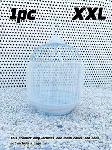1pc Adjustable Elastic Bird Cage Cover, Breathable Mesh Dust Guard With Scatter-Proof Design, Universal Fit For Small Medium Large Parrot Cages, Reusable Pet Cage Sleeve - Multicolor - View 31