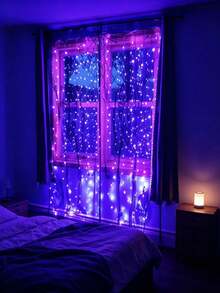 USB Curtain Fairy Lights - Remote Control, 8 Modes, Water-Resistant, Multi-Color Options For Engagement & Festive Decor Lights, Home Decor Room Decor - الأرجواني - مشاهدة 9