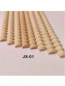 10pcs Unfinished Semi-Circle Beaded Wooden Trim, Suitable For Diy Decoration, Cabinets, Furniture, Inlay, Shiplap, And Other Projects - Beige - View 5