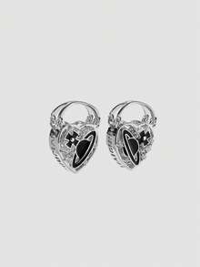 MortiRose Anting-anting Stud Geometris Elegan dan Unik yang Dipersonalisasi untuk Wanita - Perak - View 3
