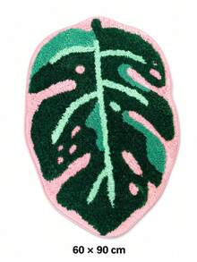 Joivida Tropical Leaf Shaped Rug Made With Non-Slip Backing. It Absorbs Water Quickly To Keep Floors Dry, And Fits Nicely In Bathrooms, Entryways, Bedrooms And Living Spaces To Add Natural Green Decorative Vibes. - multicolor - View 16