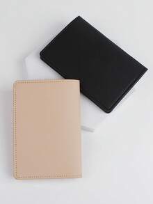Found Favorite 2 Cute Gold-Plated Style Multi-Layer Passport Clips Two Pieces Set, Suitable For Men And Women, Couples, With Letters + Map Patterns - Black + Khaki - View 4