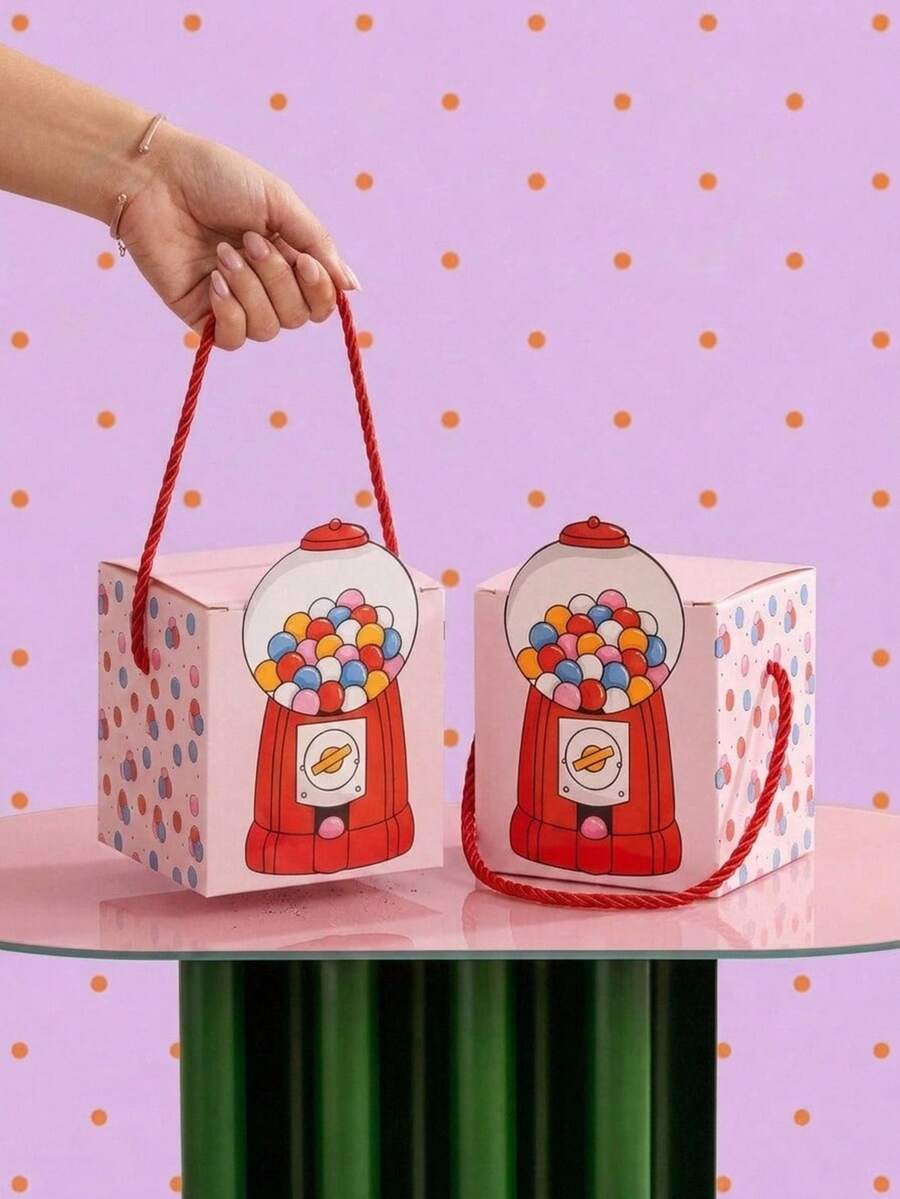 Joivida Portable Gift Box, Cute Cartoon Gift Packaging Box, Can Store Candies, Snacks, Small Gifts And Party Gifts, Suitable For Birthday Parties, Party Gift Packaging, Wedding Souvenir Storage, Holiday Gift Bags - Multicolor - View 1