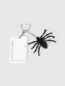 ROMWE 1 Set Of Fashionable Gothic Style Punk Style Card Set Printed Picture Plus Movable Spider Accessory Buckle, Sweet And Cool, Spice Girl Y2K Is Suitable - Black - View 3