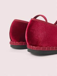 CUCCOO DOLLMOD Women's Shoes Round Toe With Cute And Comfortable Burgundy Suede Fashion Mary Jane Flat Shoes Fall Shoes - Burgundy - View 6