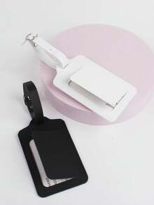 Found Favorite Couple's Wedding Travel Gold-Plated Luggage Tag 2 Pieces Set - Black + White - View 5