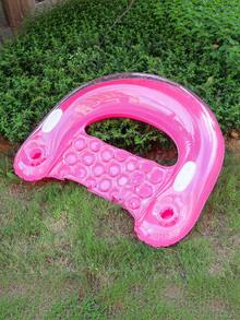 1pc Candy Color U-Shaped Inflatable Pool Float, Adult Floating Lounger Chair For Summer Beach Swimming, Durable PVC Pool Accessory, Great For Party Relaxation - Multicolor - View 16