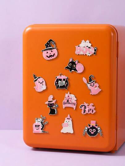 Joivida かわいいカートゥーンハロウィン冷蔵庫ステッカー、楽しい壁ステッカー、冷蔵庫、キャビネット、オフィス収納キャビネットの装飾、ホームキッチン装飾、ハロウィンパーティーインテリア装飾、秋のホーム壁装飾、ホリデー誕生日ギフトに適しています