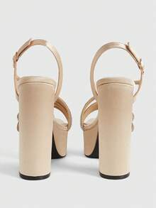 CUCCOO LuxiPop 女款高跟涼鞋 性感夜店風 夜出派對 夏季穿著 旅行必備 水鑽腰帶 - S杏色 - 查看 6