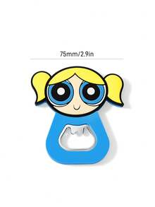 THE POWERPUFF GIRLS X SHEIN 1個趣味動物造型冰箱貼，冰箱裝飾，開瓶器，適合廚房使用 - Bubbles - 查看 3