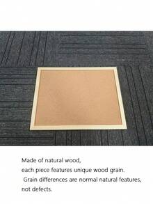 1pc Cork Bulletin Board, Cork Panel With Oak Wood Frame, Decorative Pin Board For Office And Home, Message Board Or Vision Board For Home And School, Home Decor Back To School Room Decor School Supplies - Beige - View 9