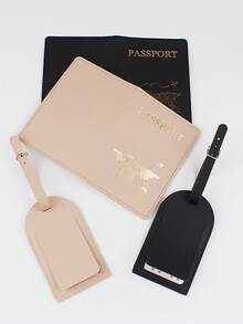 Found Favorite Fashionable, Lightweight, Simple, Fashionable, Passport Holder, Luggage Tag, Travel Set Of 4 Pieces - Multicolor - View 3