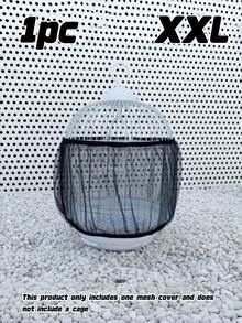 1pc Adjustable Elastic Bird Cage Cover, Breathable Mesh Dust Guard With Scatter-Proof Design, Universal Fit For Small Medium Large Parrot Cages, Reusable Pet Cage Sleeve - Multicolor - View 17