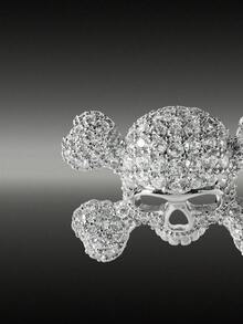 MortiRose Diamond Skull Versatile Sweet Cool Earrings - Silver - View 2