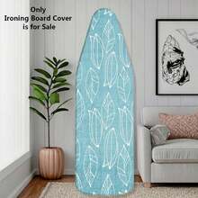 1pc Blue Leaf Pattern Ironing Board Cover | Polyester Material, Heat Resistant, Elastic Edge, Easy To Install, Machine Washable, Fits Most Ironing Board Sizes, Cover Only - Blue Leaf - View 10